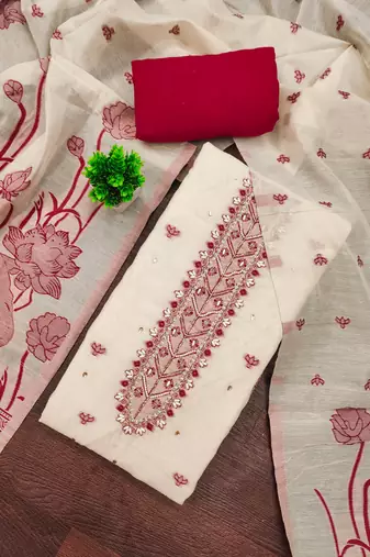Rani banarasi printed unstitched dress material