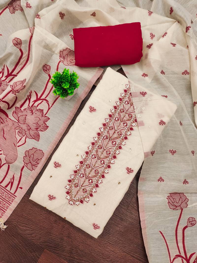 Rani banarasi printed unstitched dress material