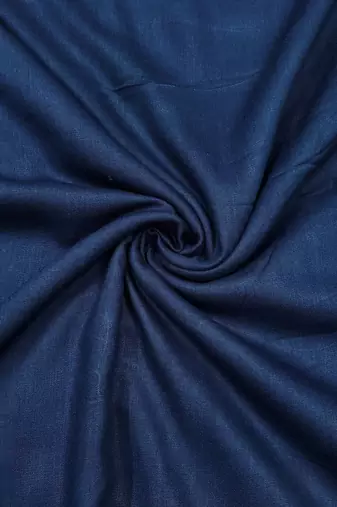 Dark blue cotton silk woven unstitched dress material