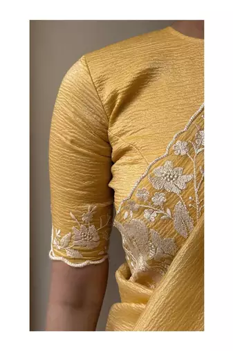 Yellow Color Partywear Candy Crush Saree