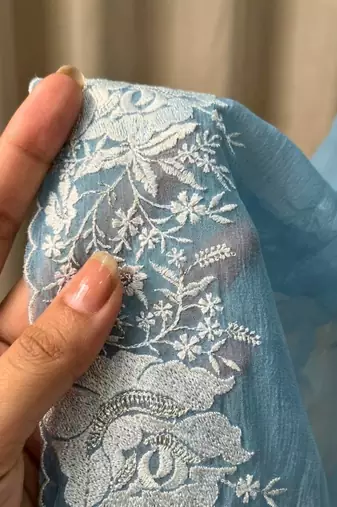 Blue Color Partywear Candy Crush Saree