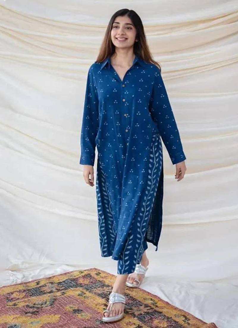 Jaipuri Beautiful Dabu Print Beautiful New Style Kurta With Palazzo Set