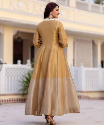 elegant banarasi gown with dupatta festive flair & timeless grace 2