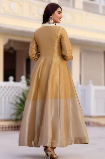elegant banarasi gown with dupatta festive flair & timeless grace