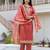 Women's shimmer net sequins embroidered kurta pant with dupatta set