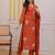 Women's cotton blend floral embroidered kurta pant with dupatta set