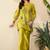 Women's silk blend floral embroidered kurta pant set