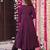 Women's vichitra silk embroidered anarkali kurta palazzo with bandhani dupatta set