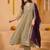 Women's vichitra silk sequins embroidered anarkali kurta pant with dupatta set