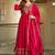 Women's vichitra silk sequins embroidered anarkali kurta pant with dupatta set