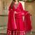 Women's vichitra silk sequins embroidered anarkali kurta pant with dupatta set