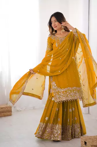Designer Stylish Sharara Suit Set Stylish Party Wear Suit Set