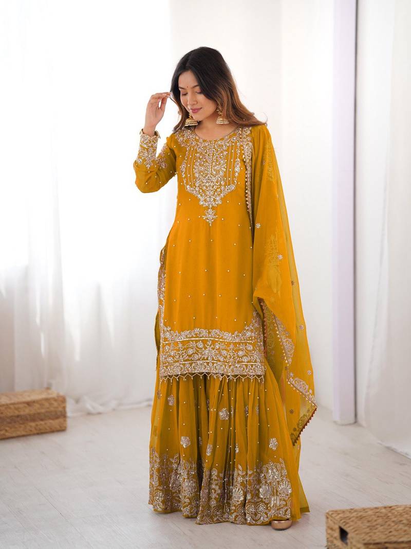 Designer Stylish Sharara Suit Set Stylish Party Wear Suit Set