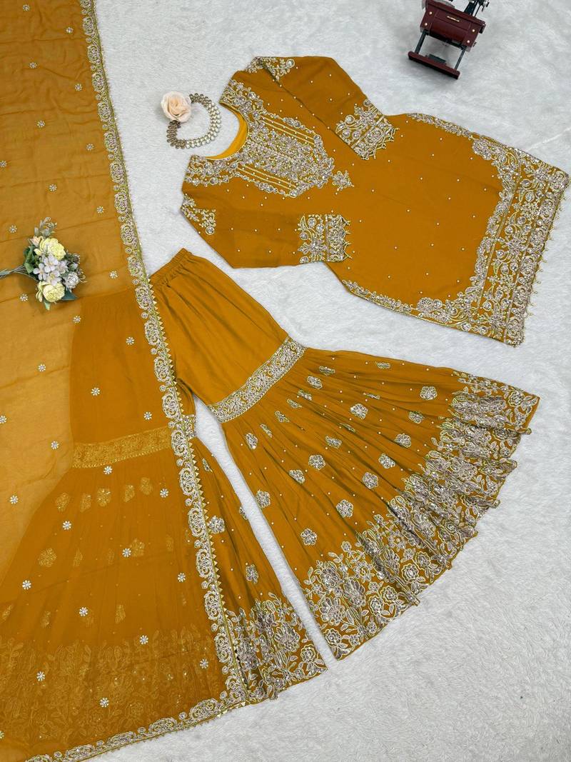 Designer Stylish Sharara Suit Set Stylish Party Wear Suit Set
