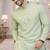 mint color jaquard printed kurta payjama set