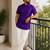 Navy Blue Zari Weaving Dot Cottan Silk Short Kurta