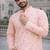 pink color embroidery and print work rayon kurta payjama set