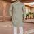 green color jaquard with embroidery patti slik kurta payjama set