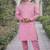 light pink color embroidery work silk kurta payjama set