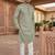 green color jaquard with embroidery patti slik kurta payjama set