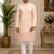 pink color embroidery and print work rayon kurta payjama set