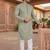 green color jaquard with embroidery patti slik kurta payjama set