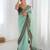 Women's shimmer net traditional motiff embroidered saree with blouse piece