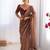 Women's shimmer net sequins embroidered saree with velvet blouse piece