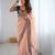 Women's shimmer net sequins embroidered saree with velvet blouse piece