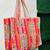 Tiger Print Tote Bag Indian Cotton Quilted Handbag Shopping Carry Bag Hand Bags
