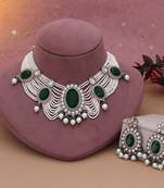 Green color kundan necklace set