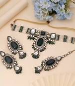 Green color choker kundan necklace set