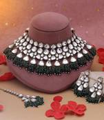 Green color kundan necklace set