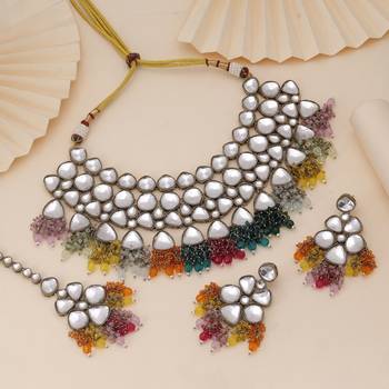 Multi color kundan necklace set 2