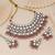 Pink color kundan necklace set