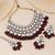 Maroon color kundan necklace set