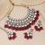 Rani color kundan necklace set