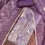 Purple organza printed unstitched dress material