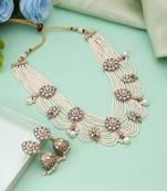 White color kundan necklace set