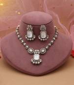 White color kundan necklace set