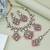 Pink color kundan necklace set