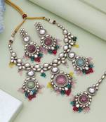 Multi color kundan necklace set