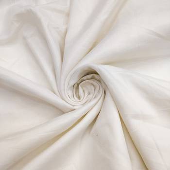 White cotton silk embroidered unstitched dress material 4