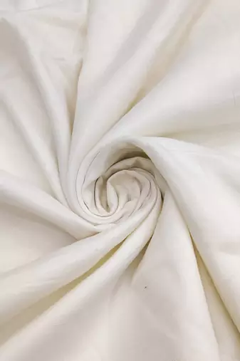 White cotton silk embroidered unstitched dress material