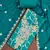 Turquoise cotton silk embellished unstitched dress material