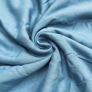 Blue rayon cotton embellished unstitched dress material 4
