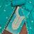 Turquoise viscose georgette embroidered unstitched dress material