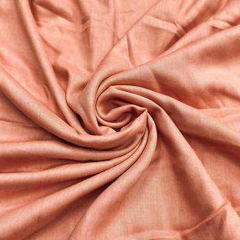 Peach rayon cotton embellished unstitched dress material 4