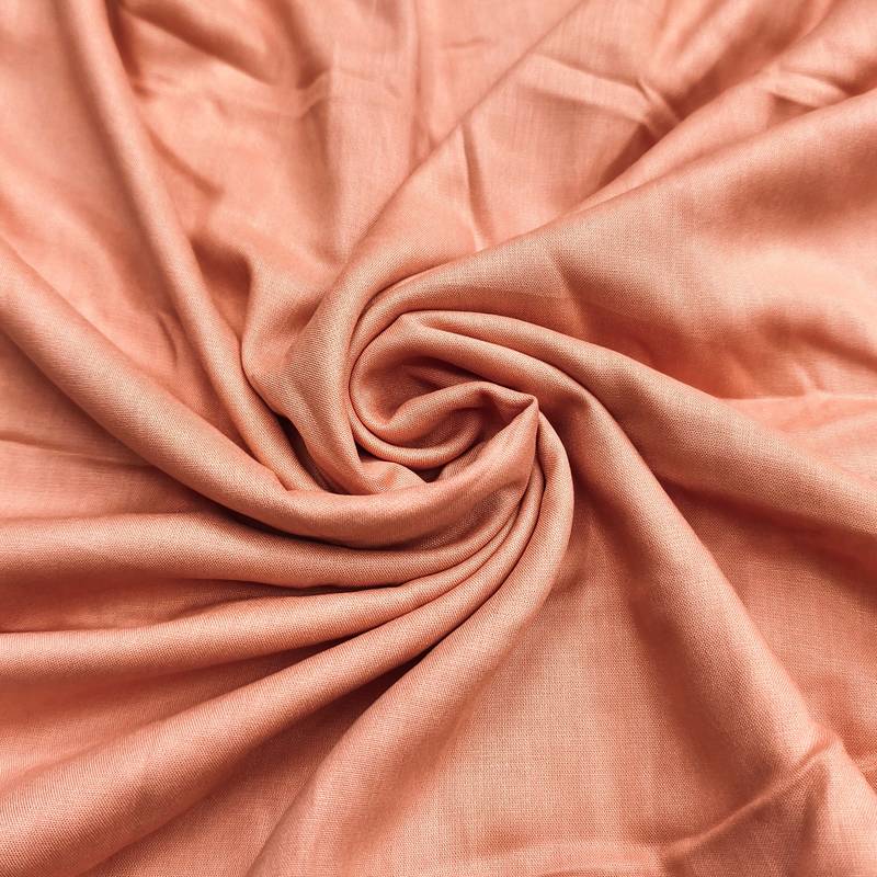 Peach rayon cotton embellished unstitched dress material