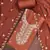 Rust viscose georgette embroidered unstitched dress material